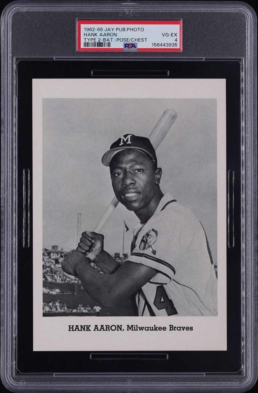 Undergraded 1962-65 Jay Publishing Photo Hank Aaron PSA 4 Milwaukee Braves HOF